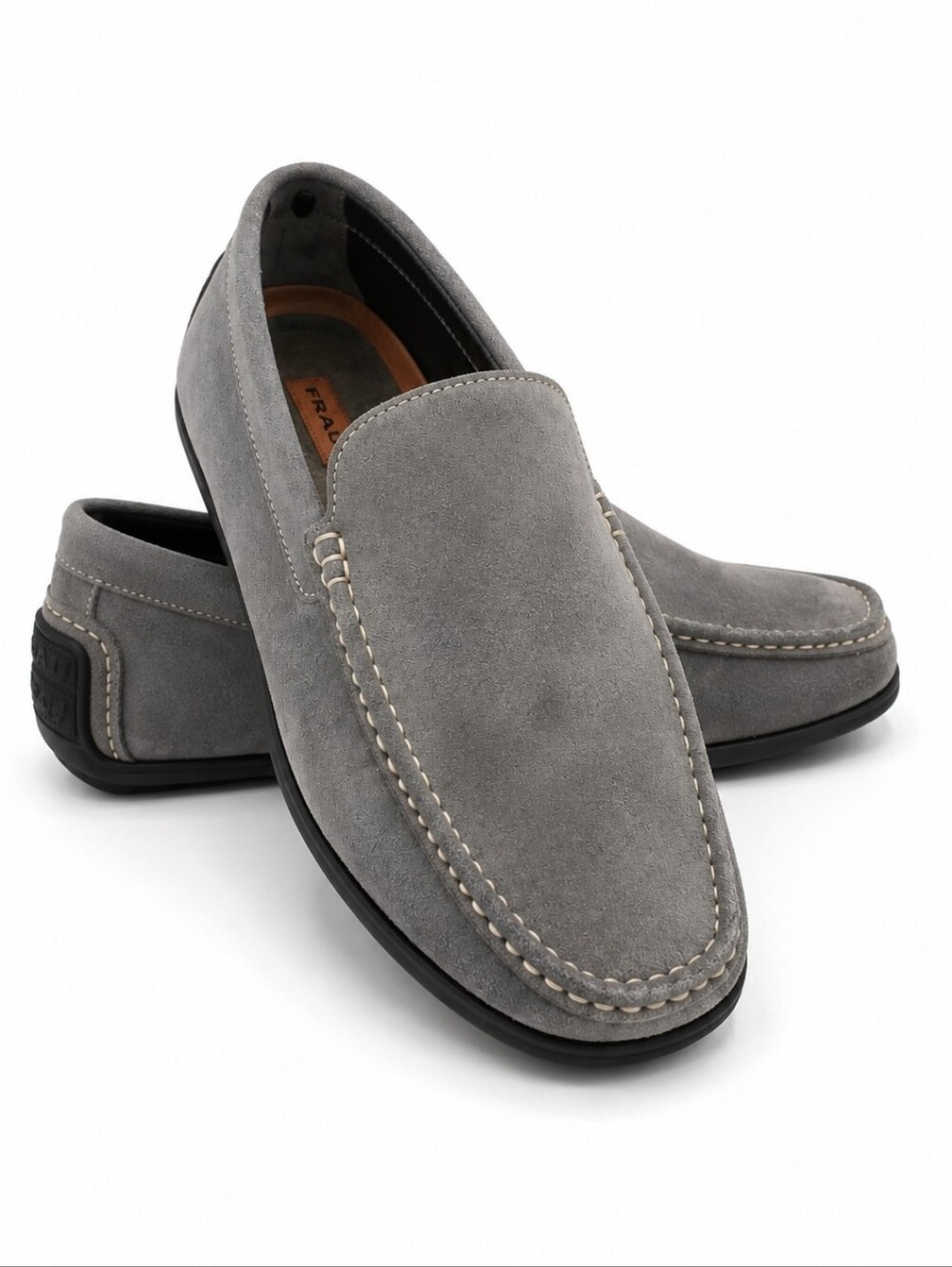 Frau Gray Suede Quiet Luxury Old Money Italian Made Driving Loafers Sz 43 (10)